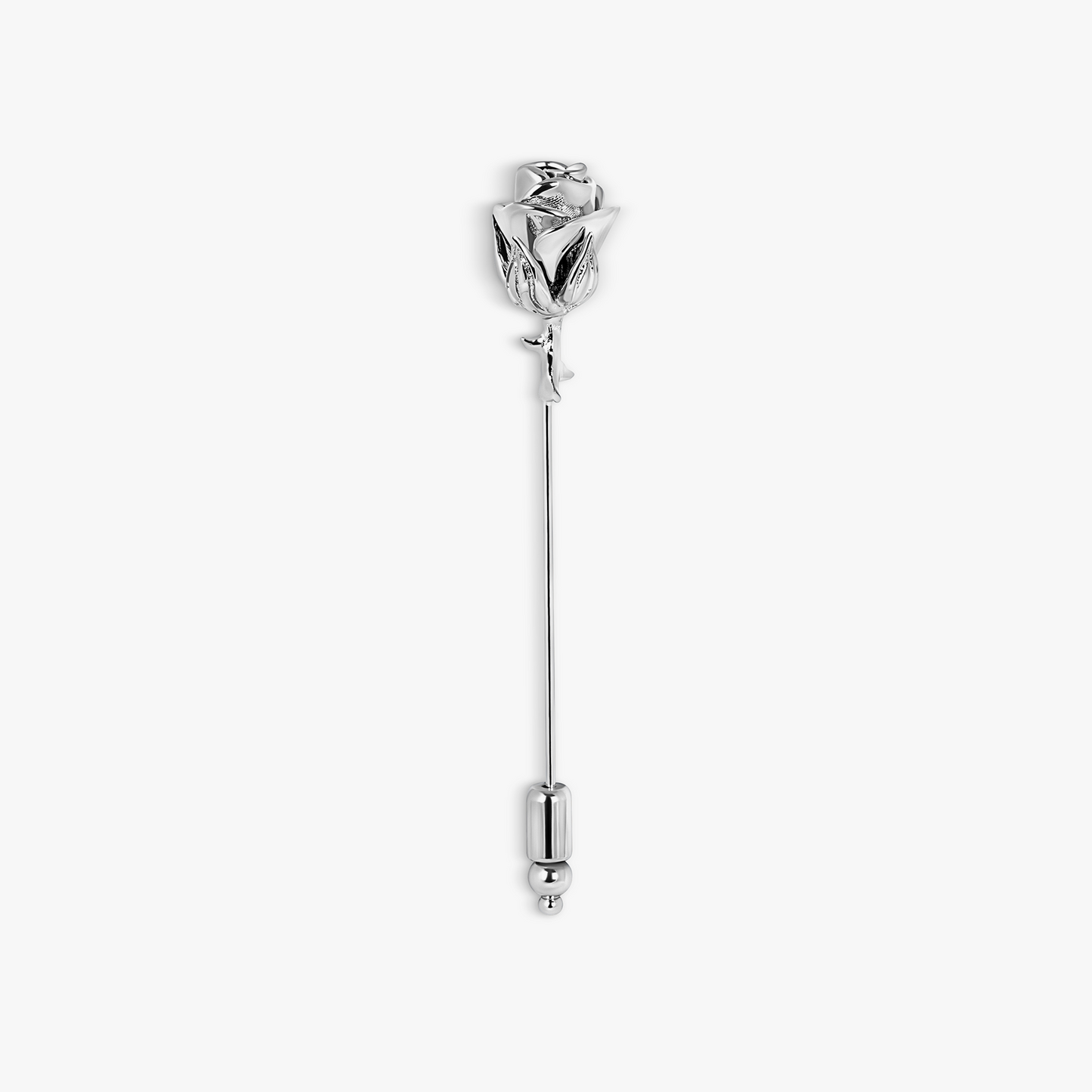 Rose Flower Pin in Palladium Plated